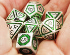 Assassin RPG Dice Silver Green 3