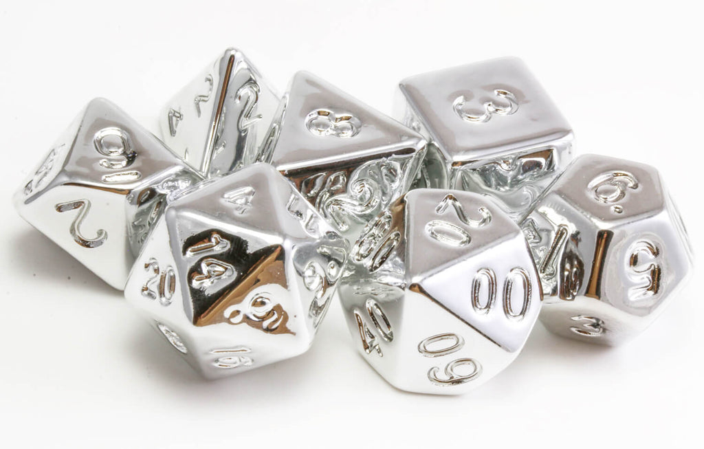 Plated Dice Set Molten Silver 2