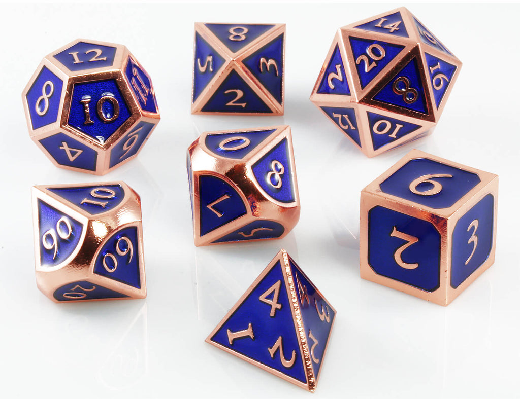 D&D blue metal dice