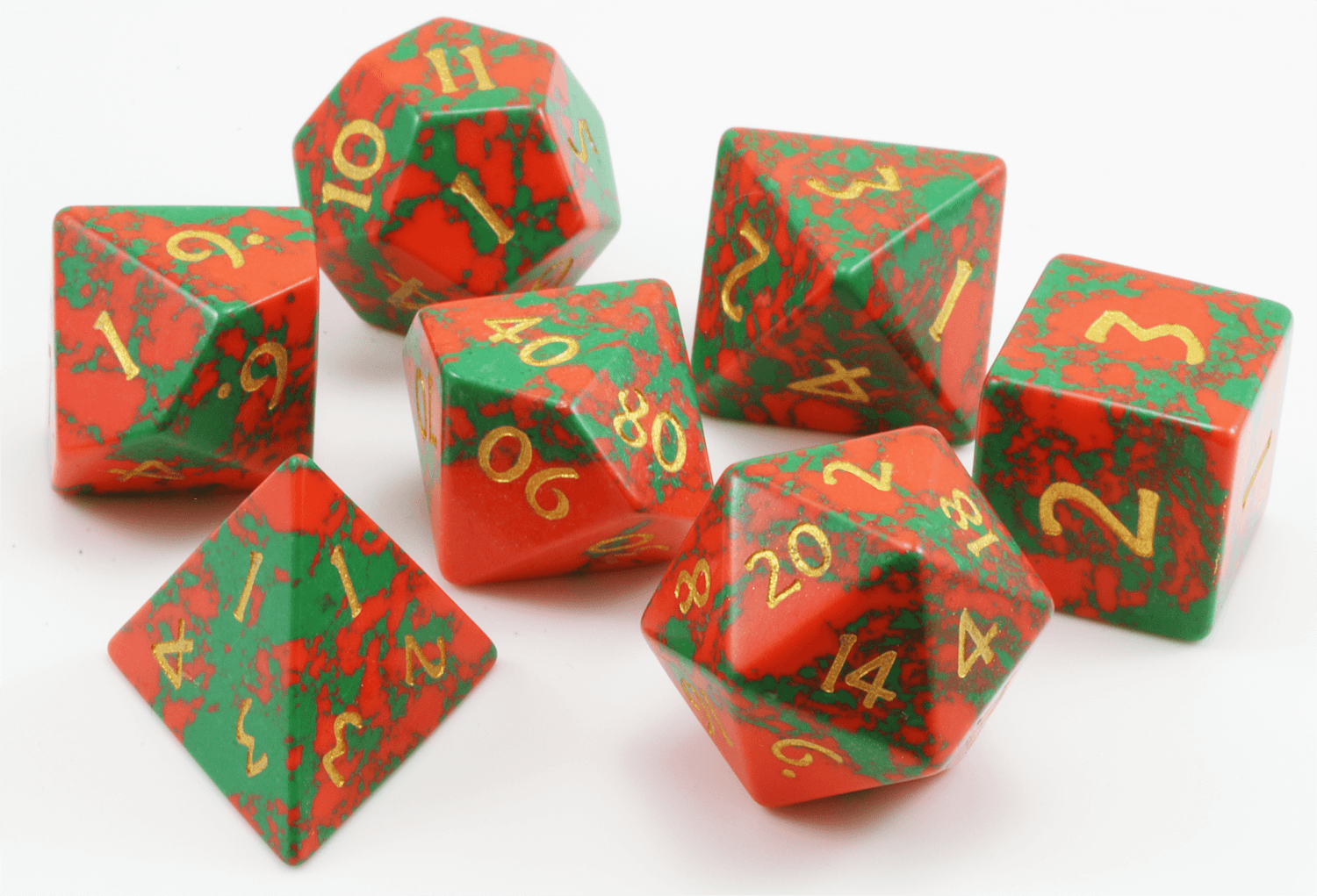 Orange Turquoise D&D Dice 3