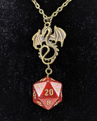 d20 Chessex Necklace Ruby Red Glitter