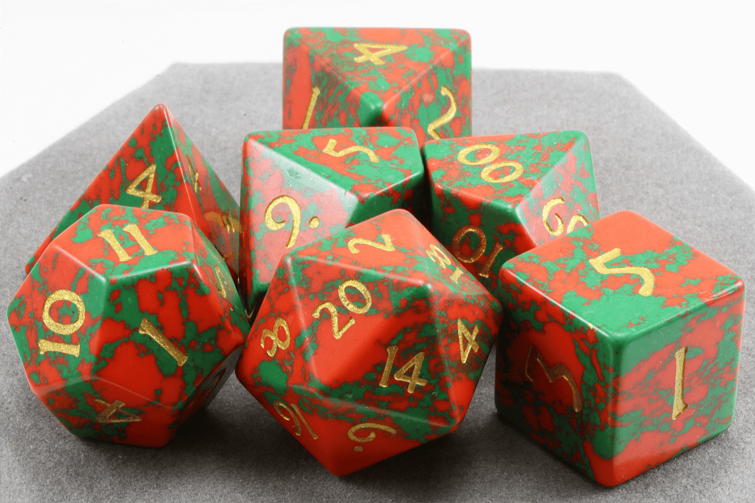 Orange Turquoise D&D Dice 2