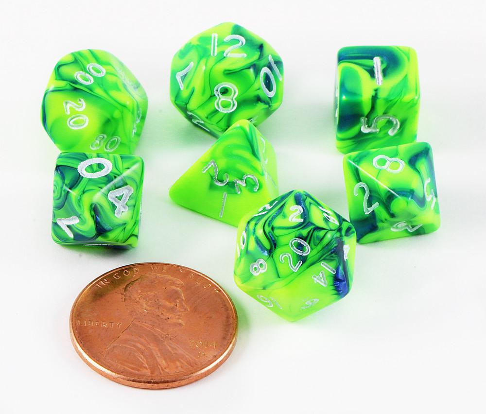 Mini Dice Toxic Green Blue