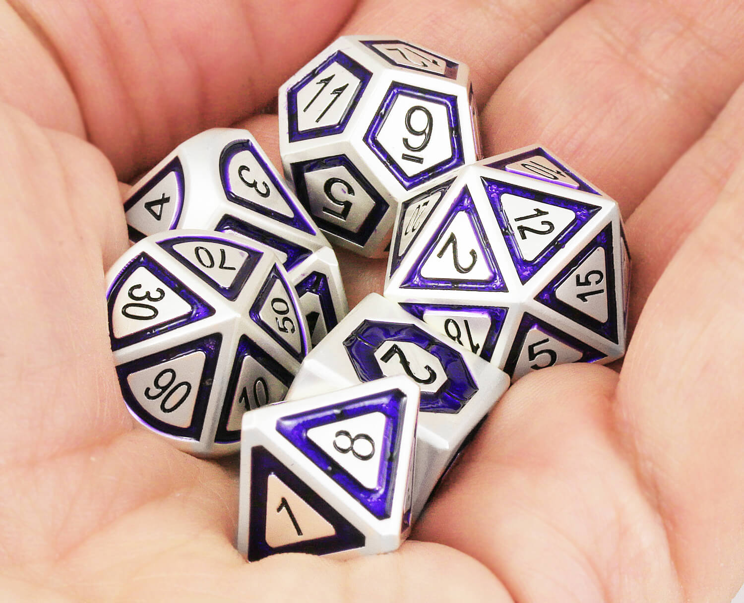 Assassin Dice Indigo Silver 3