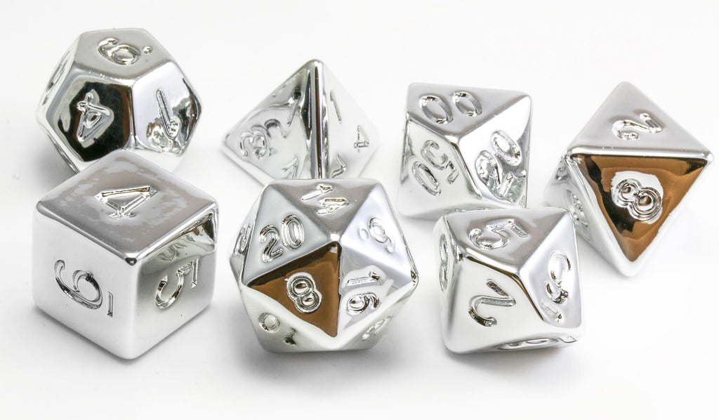 Plated Dice Set Molten Silver 3