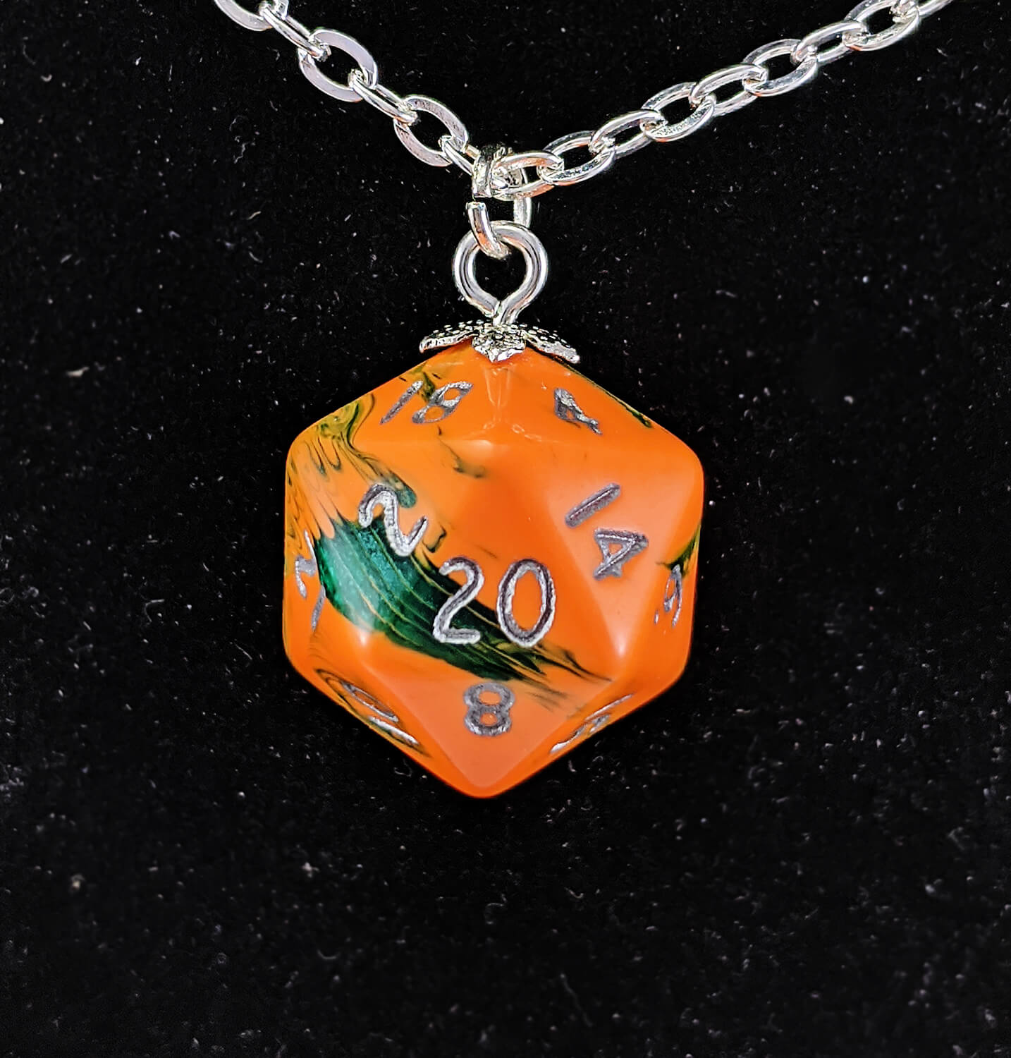 Toxic Orange d20 Necklace