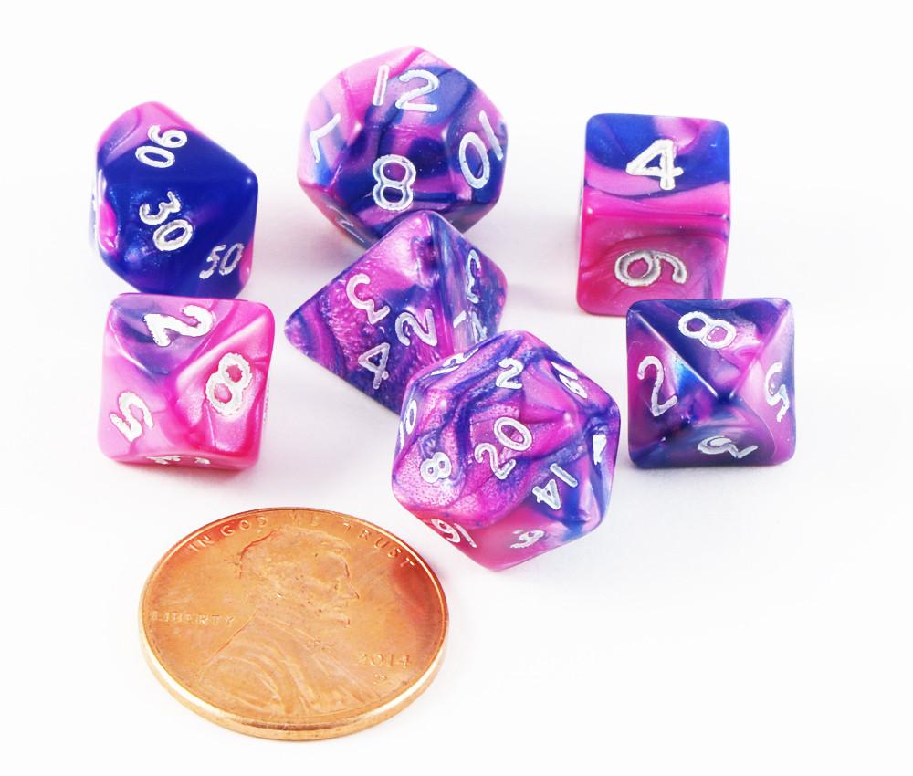 mini toxic dice pink blue