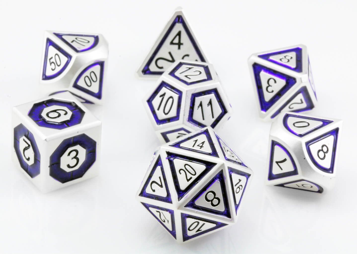 Assassin Dice Indigo Silver