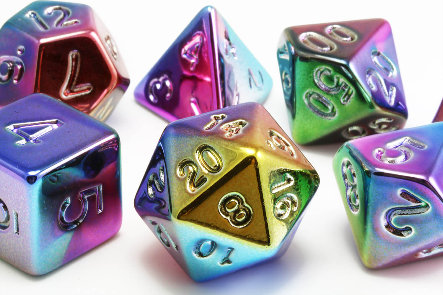 Plated Dice Metal Rainbow