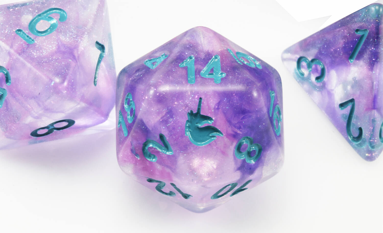 D&D Unicorn Dice Violet Infusion