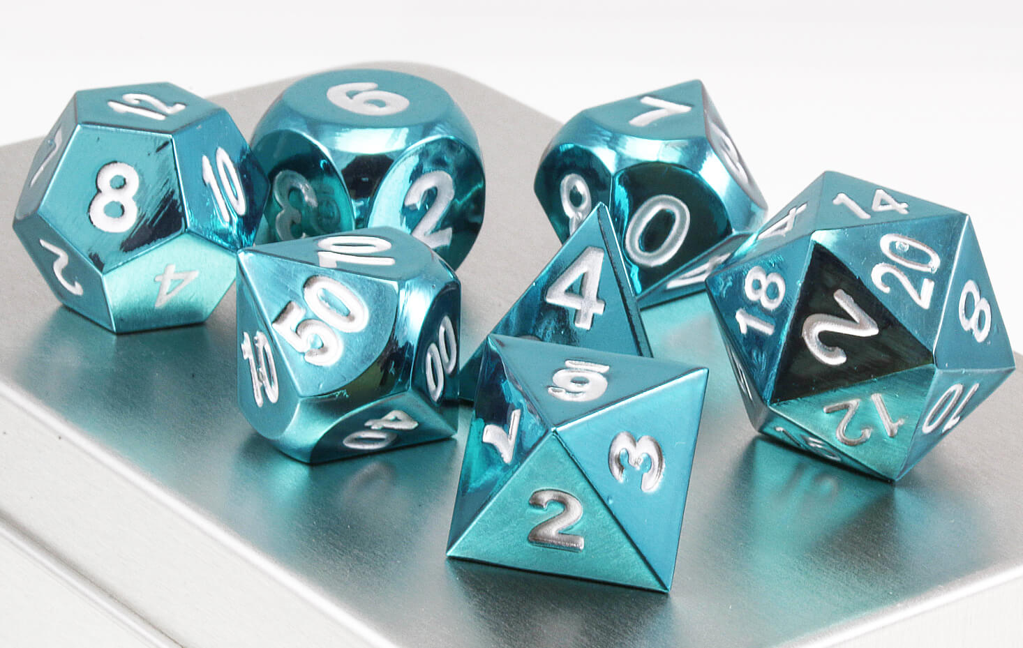 Aluminum dice blue 2