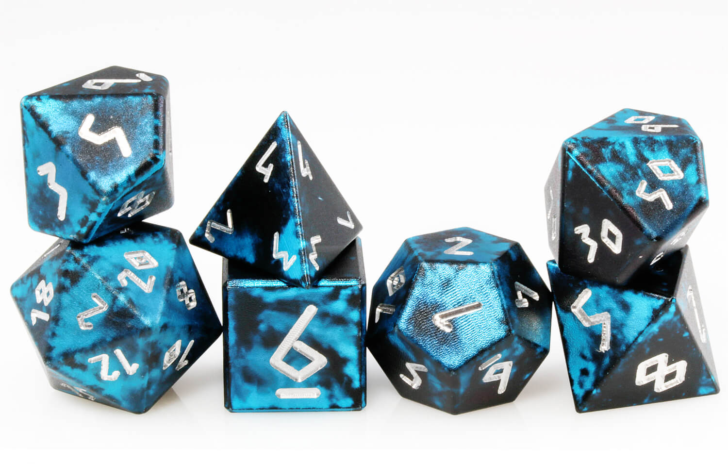 Aluminum D&D Dice Black Blue