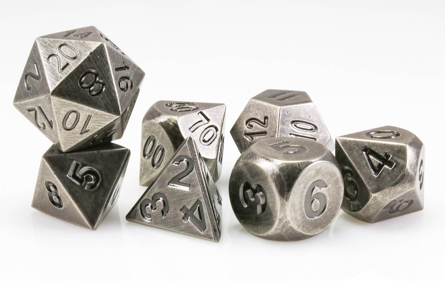 Aluminum Dice (Antique Nickel) RPG Role Playing Game Dice Set