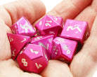 Aluminum D&D Dice Pink Silver