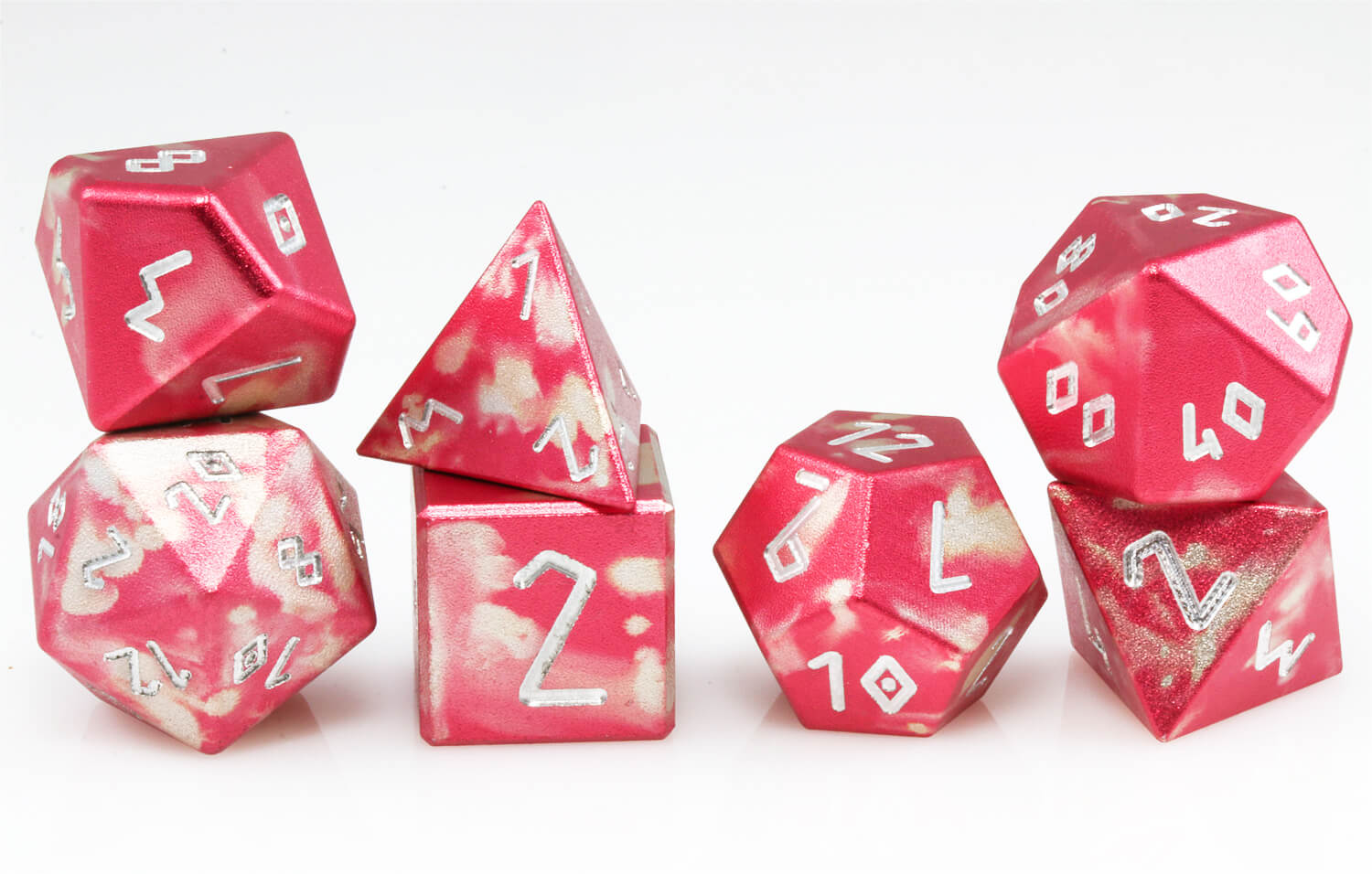 Aluminum D&D Dice Red Silver