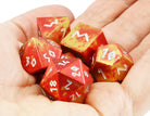 Aluminum D&D Dice Red Gold 2