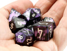 Aluminum D&D Dice Black Purple 2