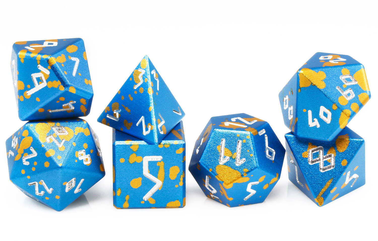 Aluminum D&D Dice Blue Gold