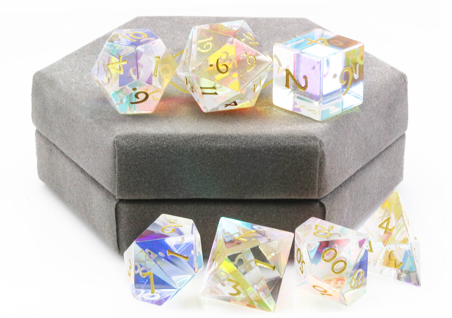 Dichroic Glass Dice Rainbow 3