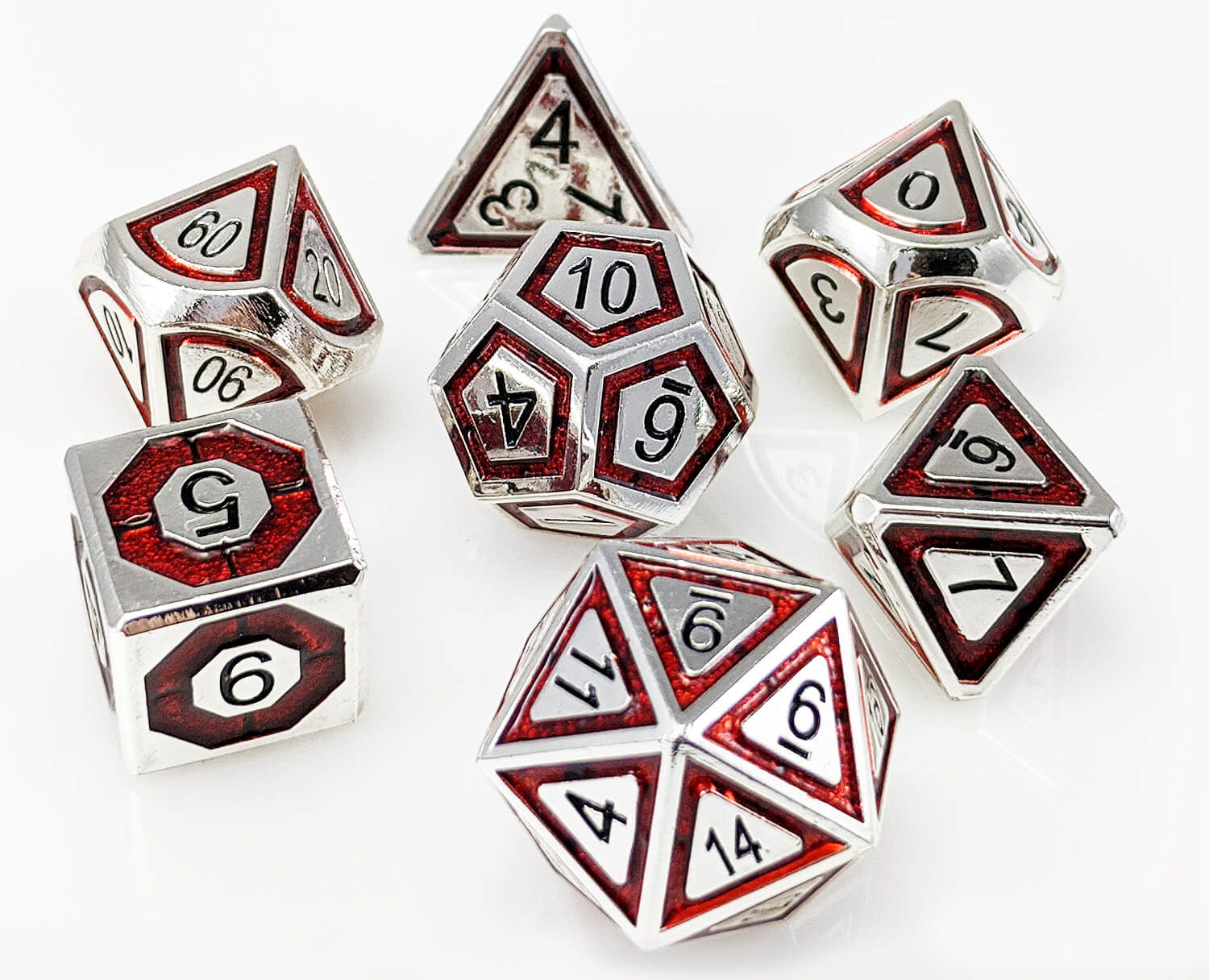 Dice (Bright And Blood Red) | Metal RPG Role G Dark Elf Dice