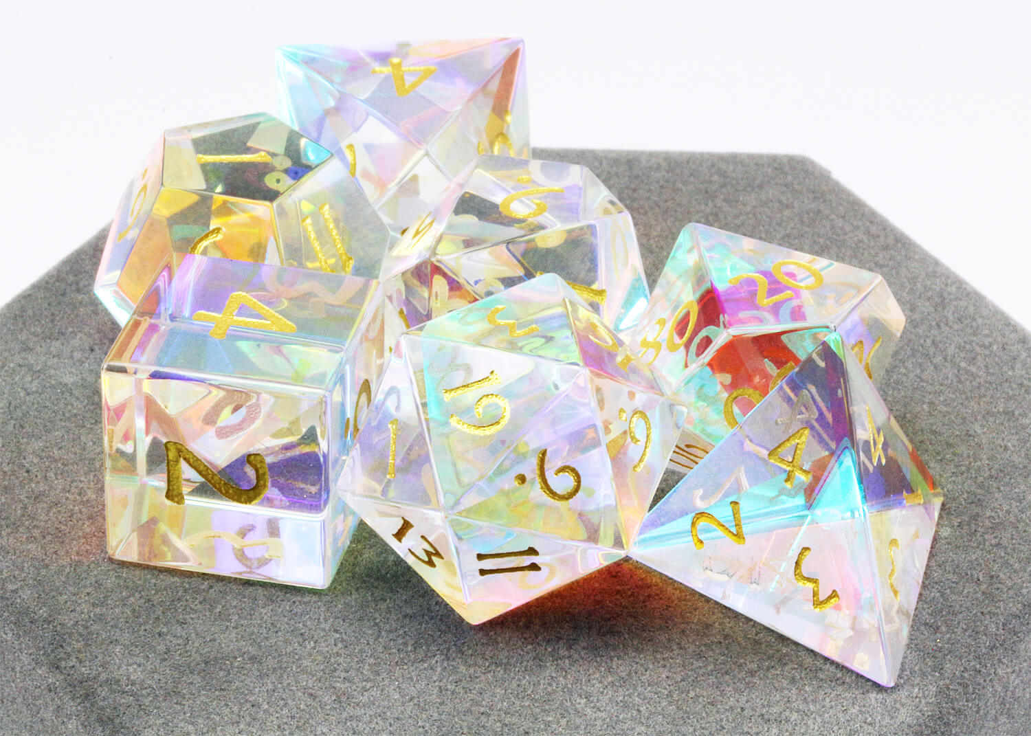 Dichroic Glass Dice Rainbow 2