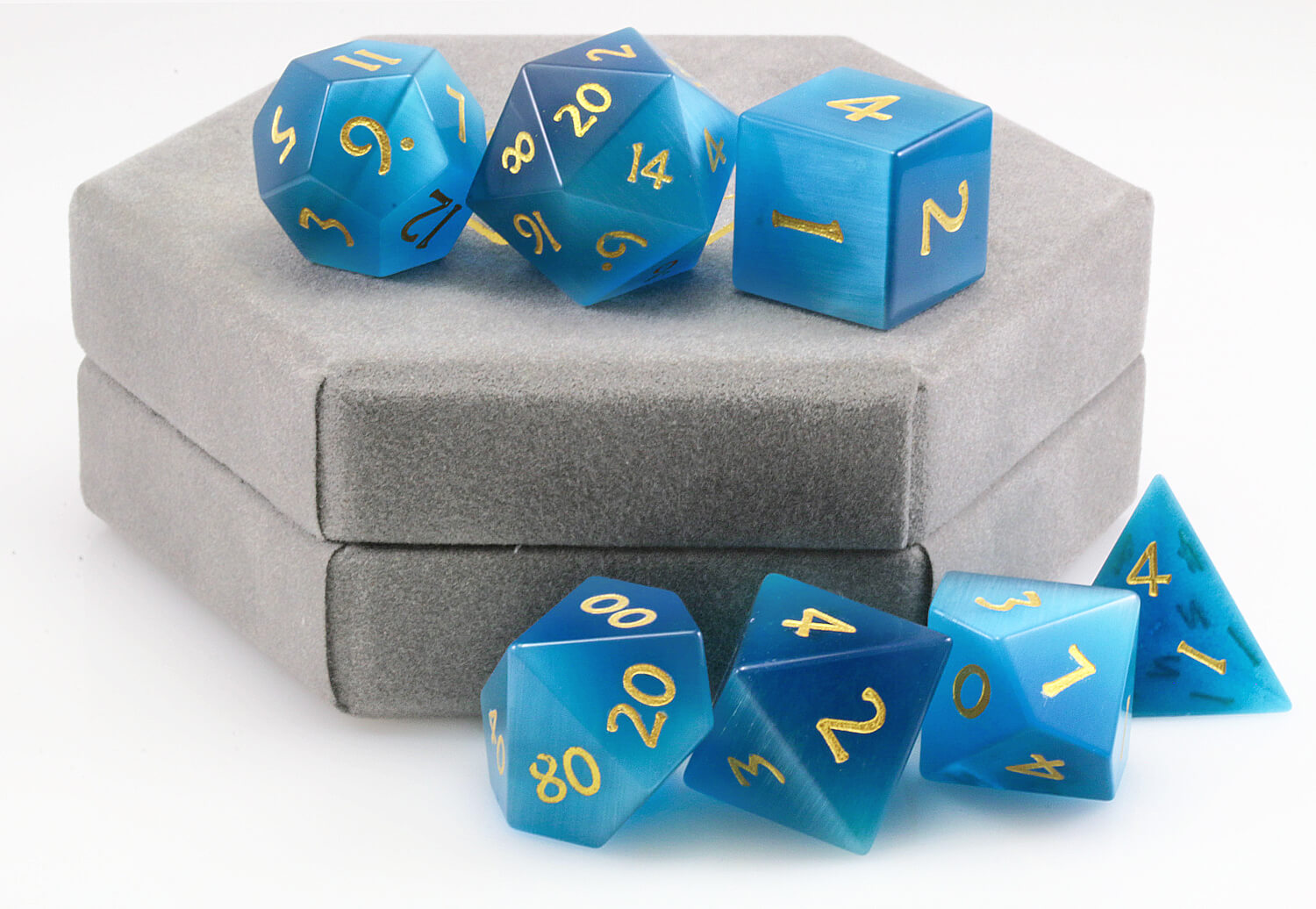 Blue CatsEye RPG Dice