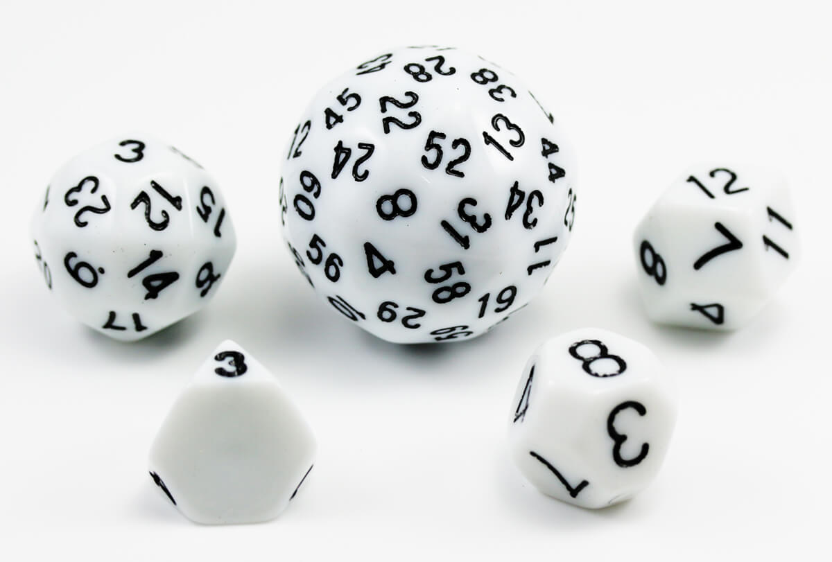 The Dice Lab Unique Polyhedral Set White