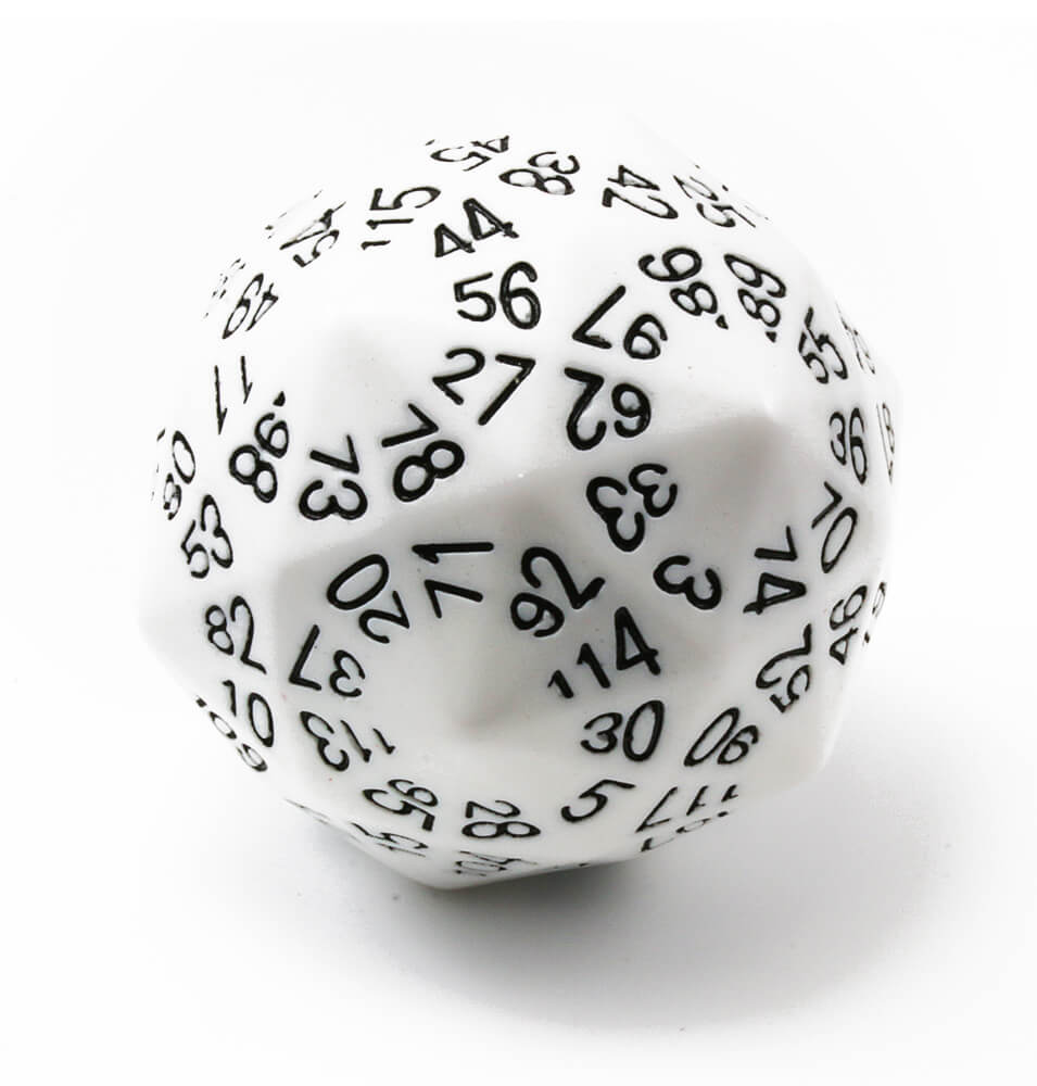 12-Sided Opaque Dice (d12) - White - Dice Game Depot