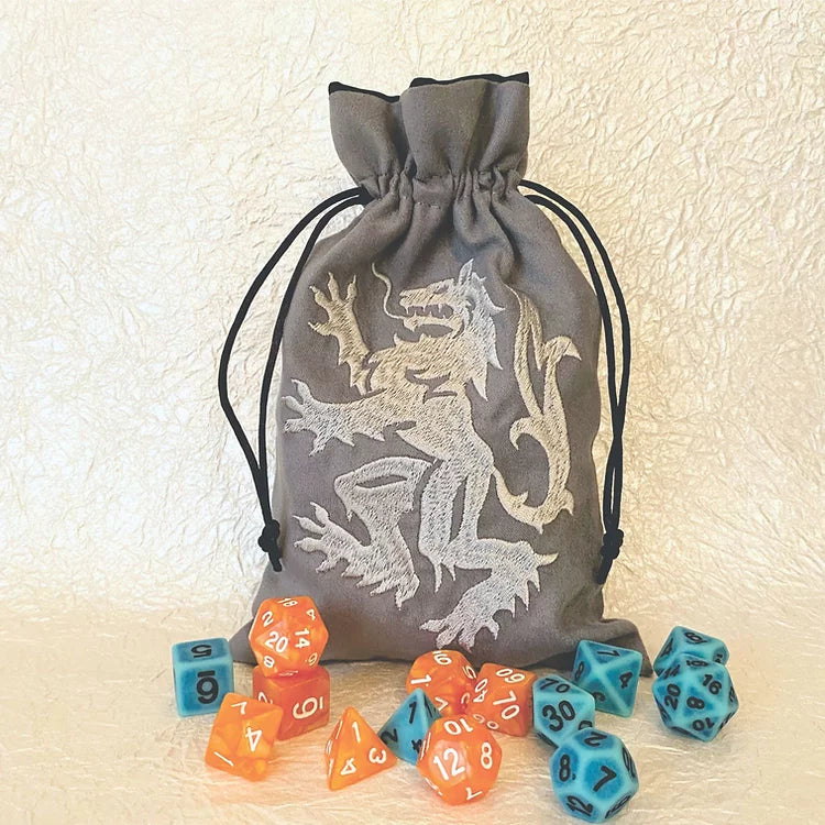 Heraldic Wolf Dice bag for dnd