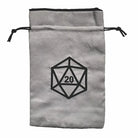 Gray d20 dice bag