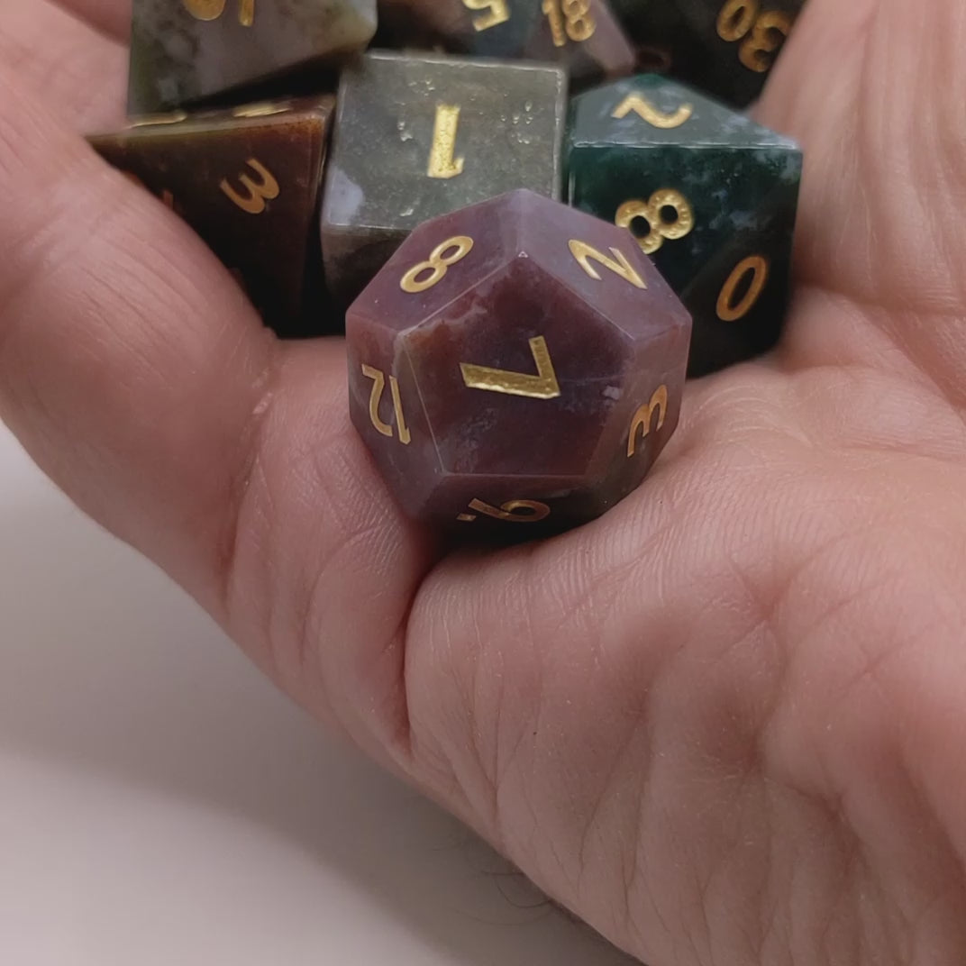 Indian Agate Gemstone Dice Video