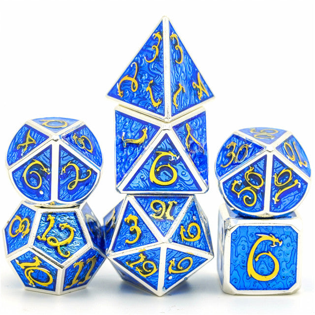 Blue Gold Dragon Dice