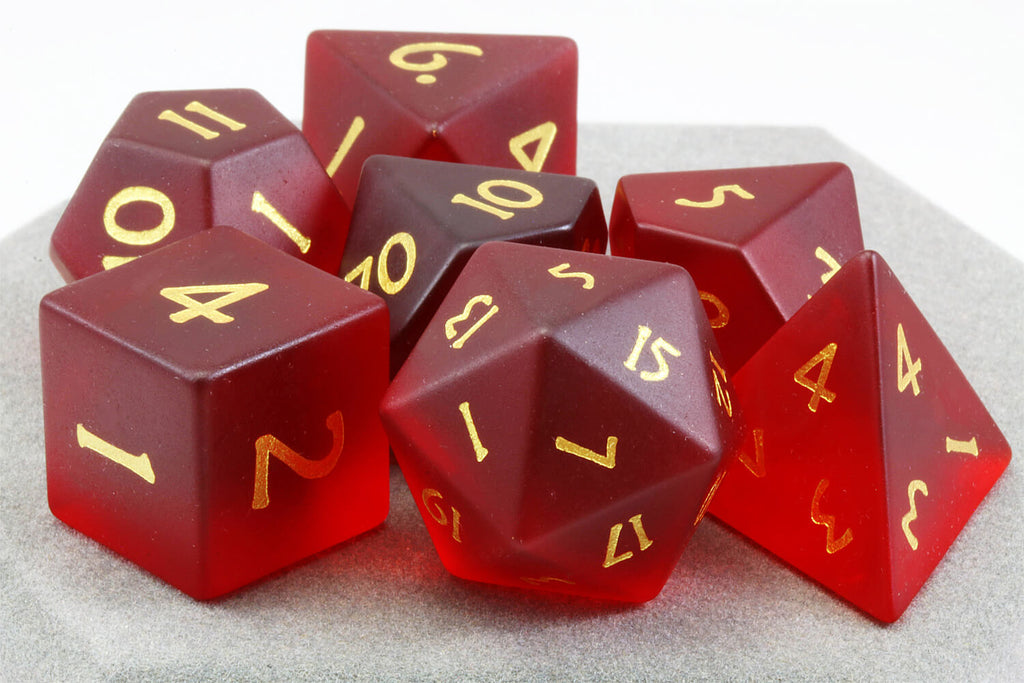 Frosted Red D&D Dice 2