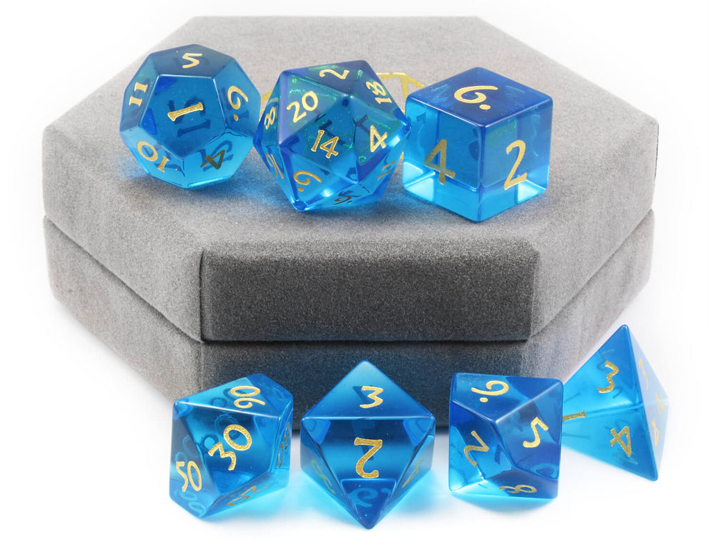 Blue glass dice 2