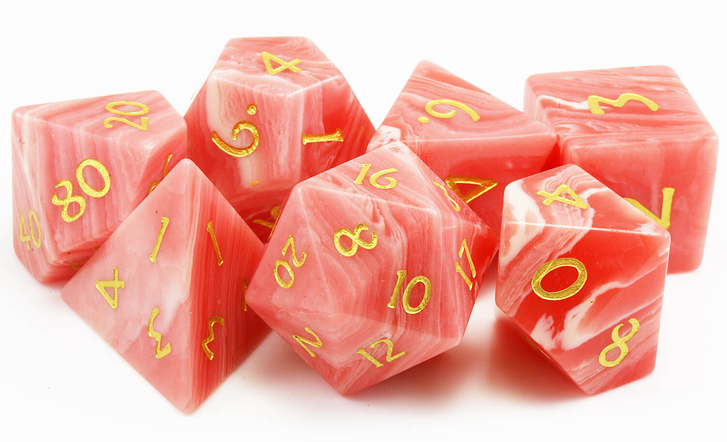 Red Agate D&D Dice 3