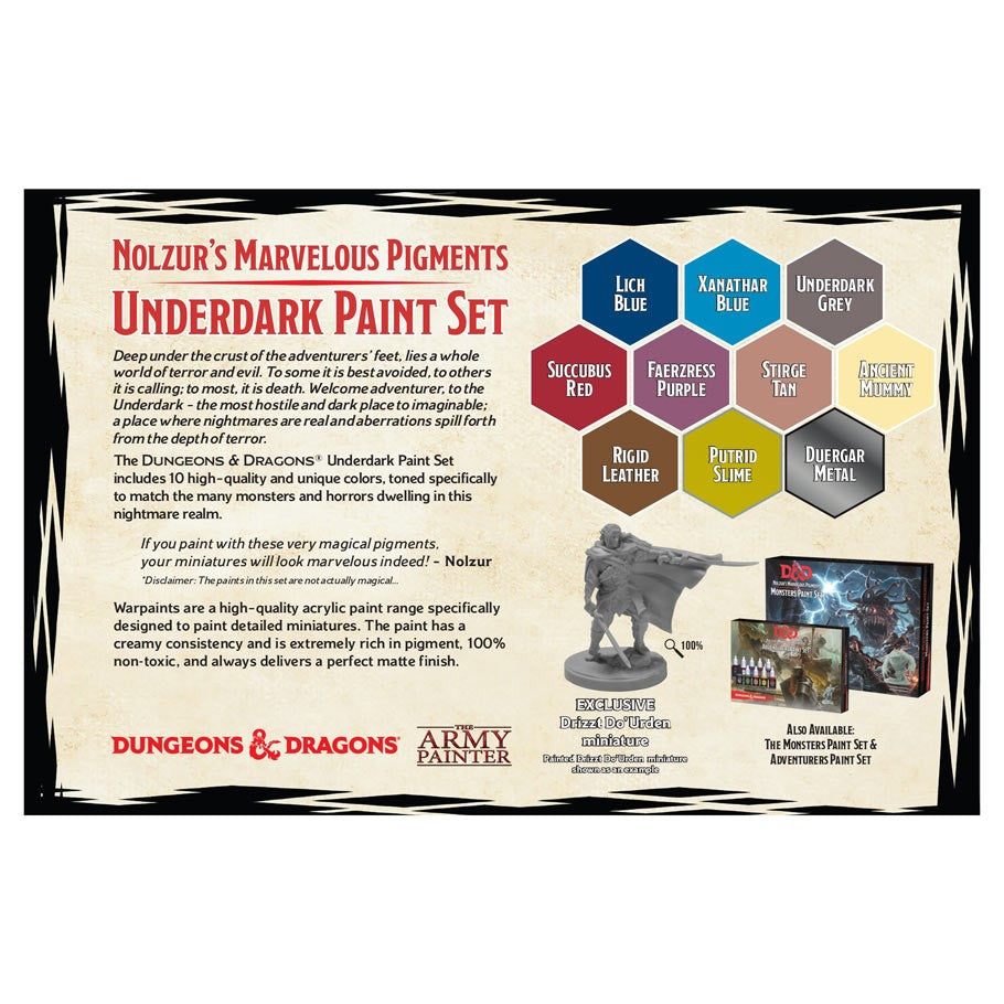 D D Underdark Paint Set 10 Colors And Exclusive Drizzt Do Urden Minia d-d-underdark-paint-set-10-colors-and-exclusive-drizzt-do-urden-minia