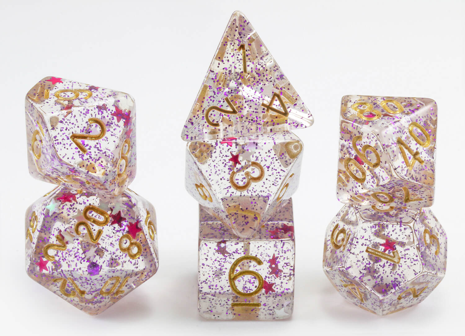 Purple Star D&D Dice