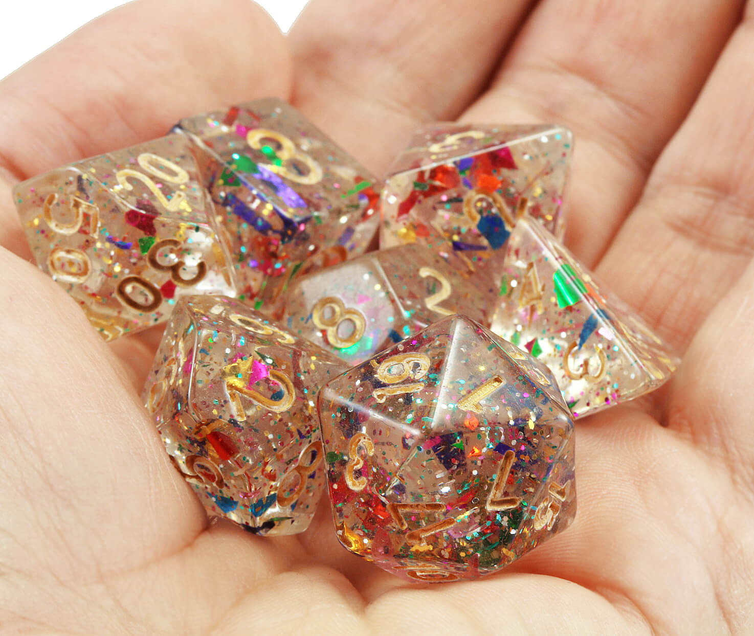 Awesome confetti rpg dice