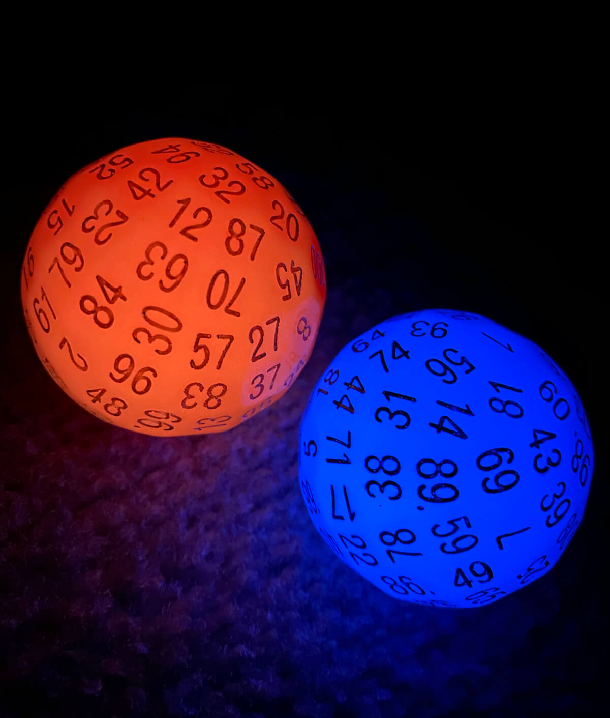 Glow in the dark d100