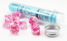 Chessex Lab Dice Series IV Gemini Clear Pink 3