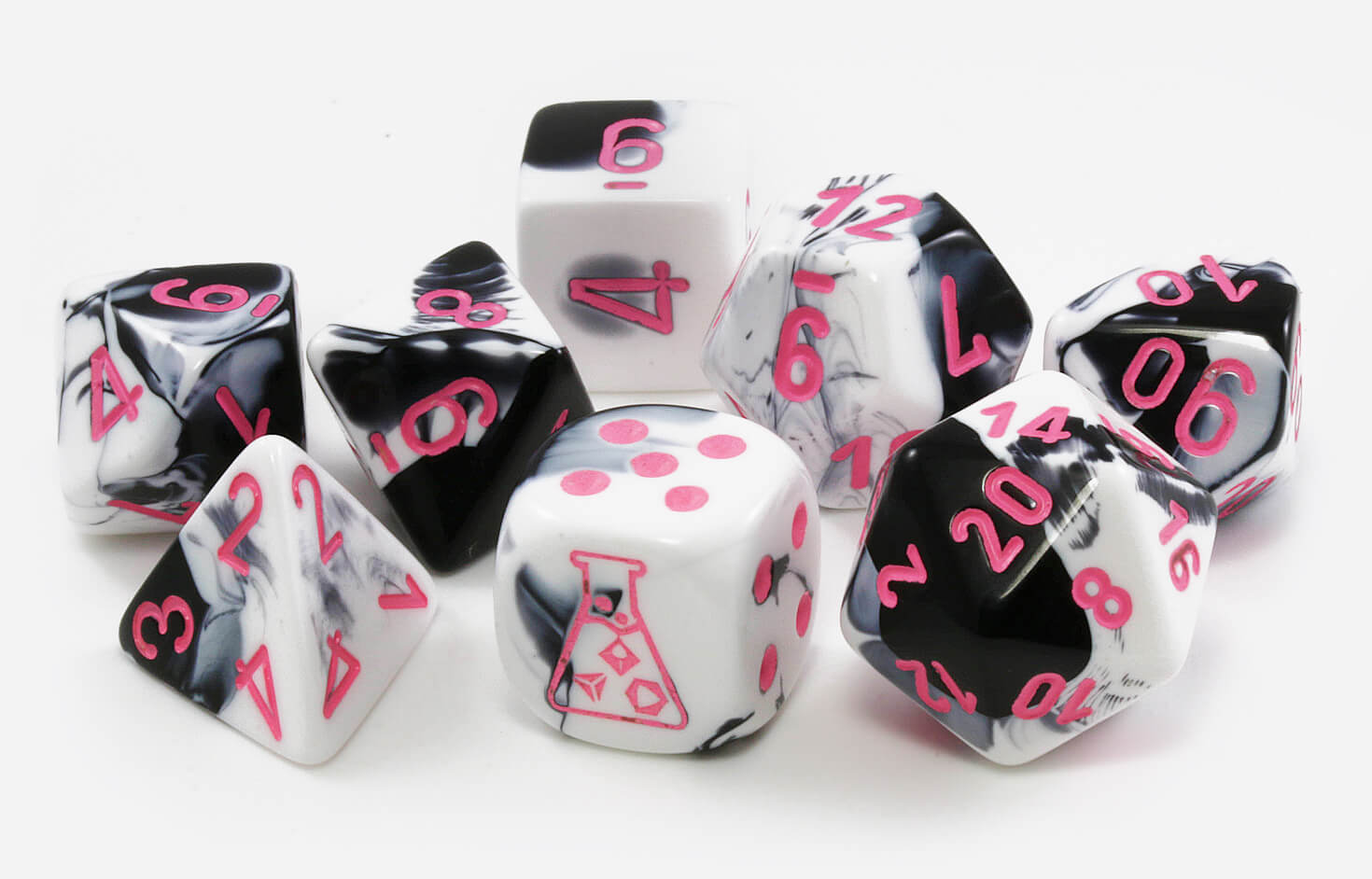 Chessex Lab Dice Series IV Gemini Black White