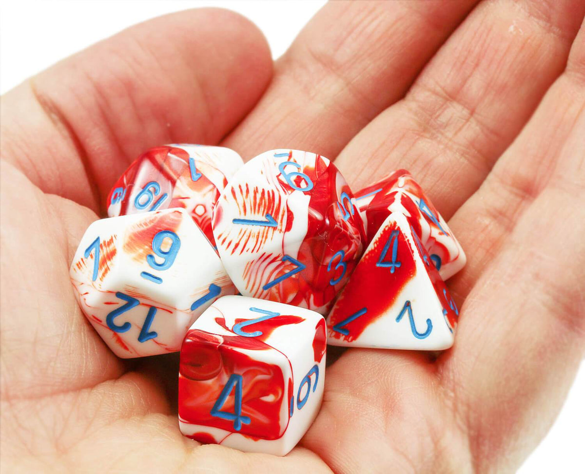 Labx Dice Chessex Lab Dice III (Gemini Red And White) RPG Role Playing Game Dice ...