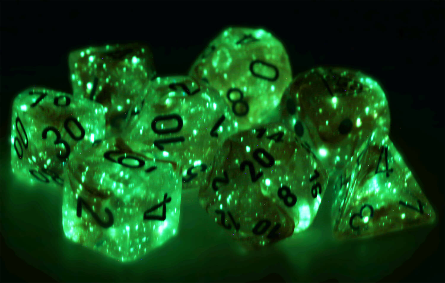 Glow in the dark dice