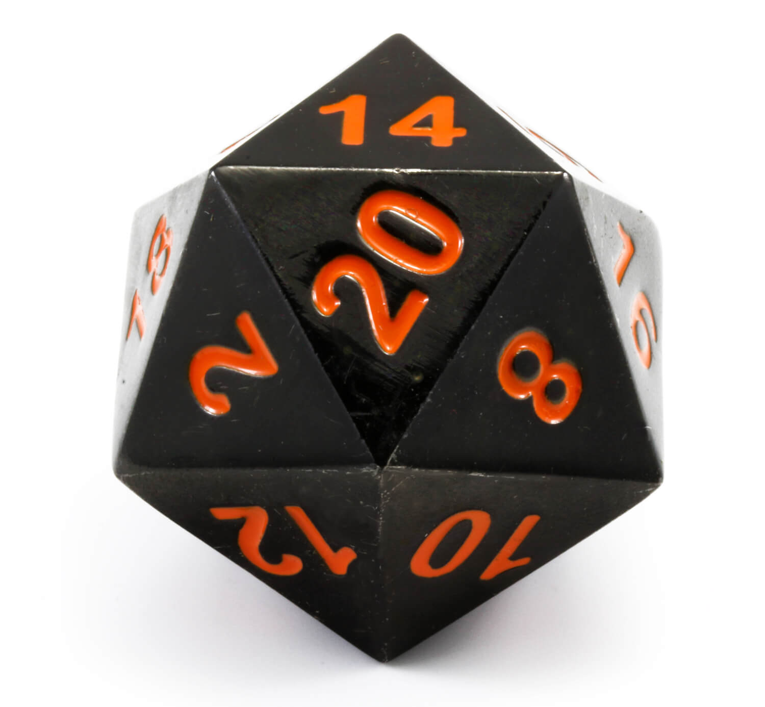 Black Lava Metal Dice d20