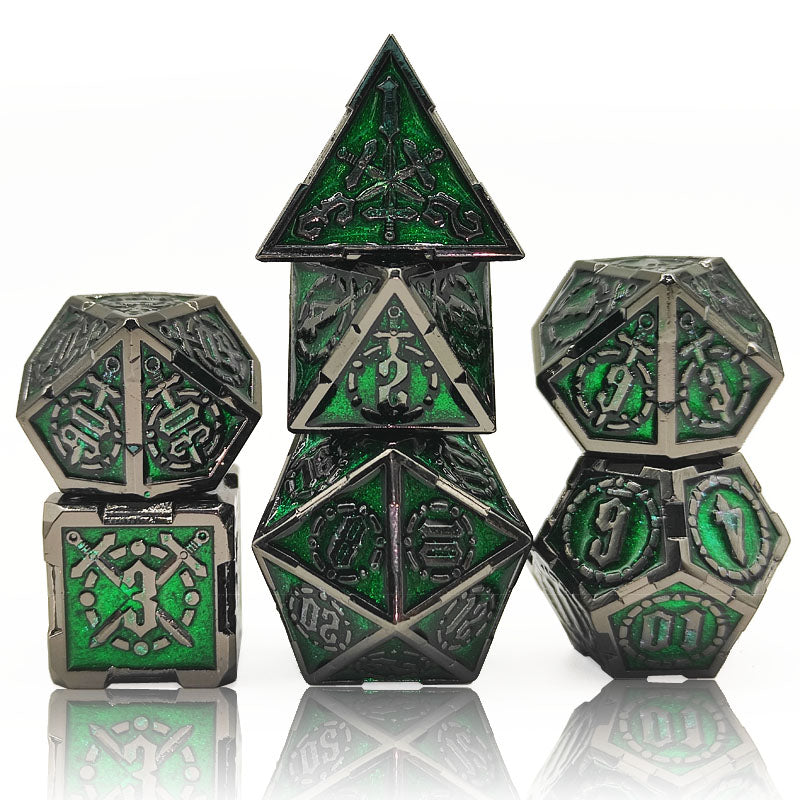 Swordmaster dice black nickel green