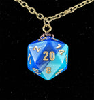 RPG Dice Necklace D20 Gemini Blue Teal