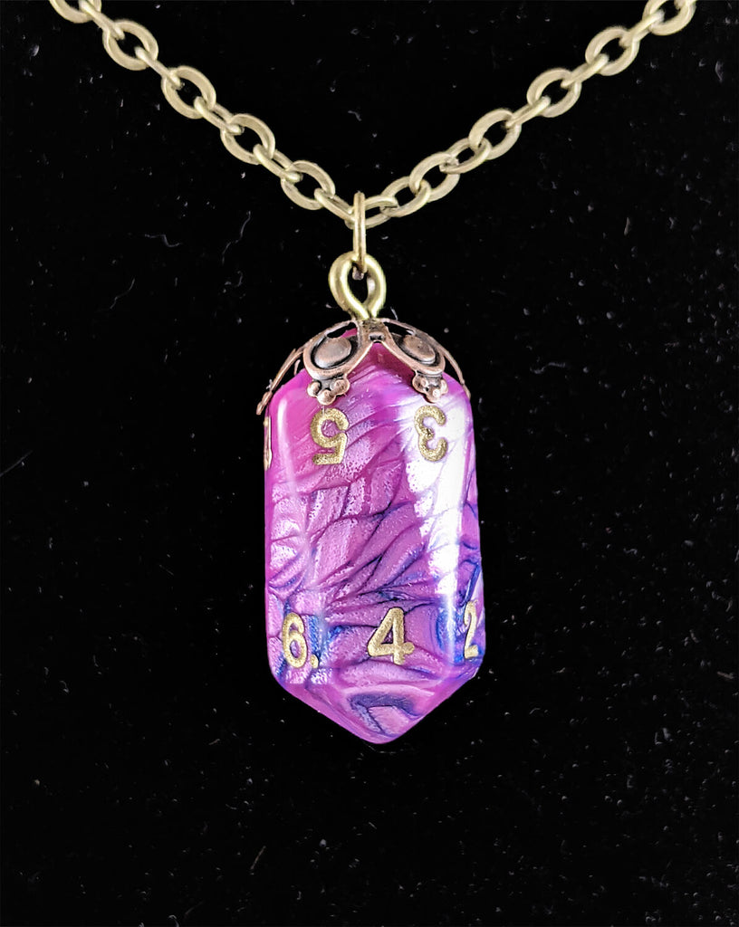 Crystal Toxic d12 RPG Necklace