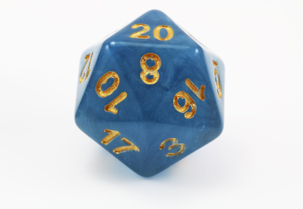 Jade Blue d20 dice