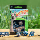 Llama dice glitter dark blue white 3