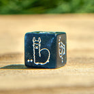 Llama dice glitter dark blue white 4